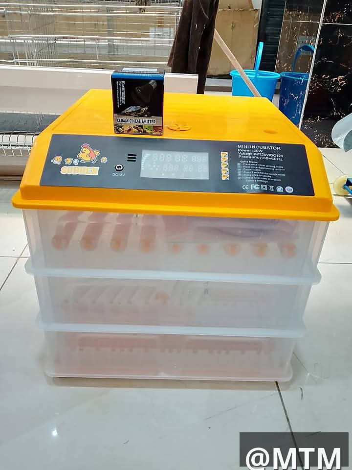 Mini incubators ranging from 64 to 204 eggs capacity