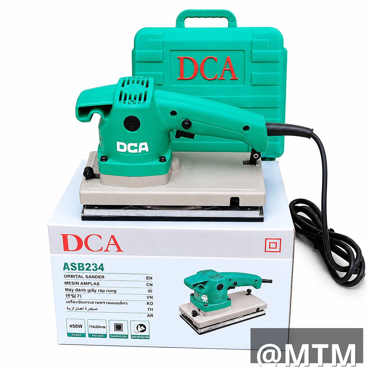 DCA ASB234 Orbital Sander 450W – Professional Finishing Sander for Wood & Metal | Fine Tech Machinery