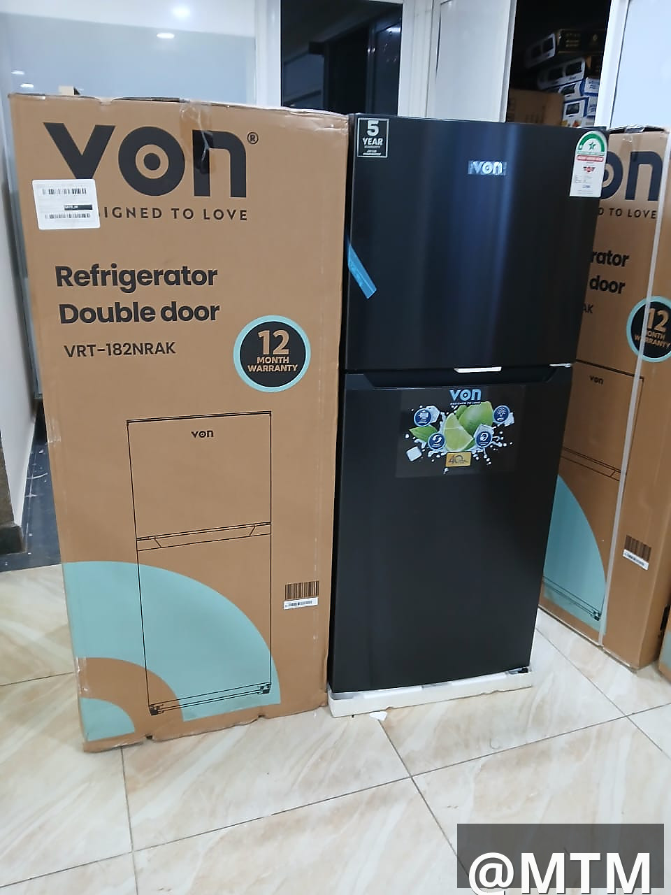 🔥182 litres No Frost Von Fridge TMF VRT - 182NRAK  ,dark inbox refrigerator 
