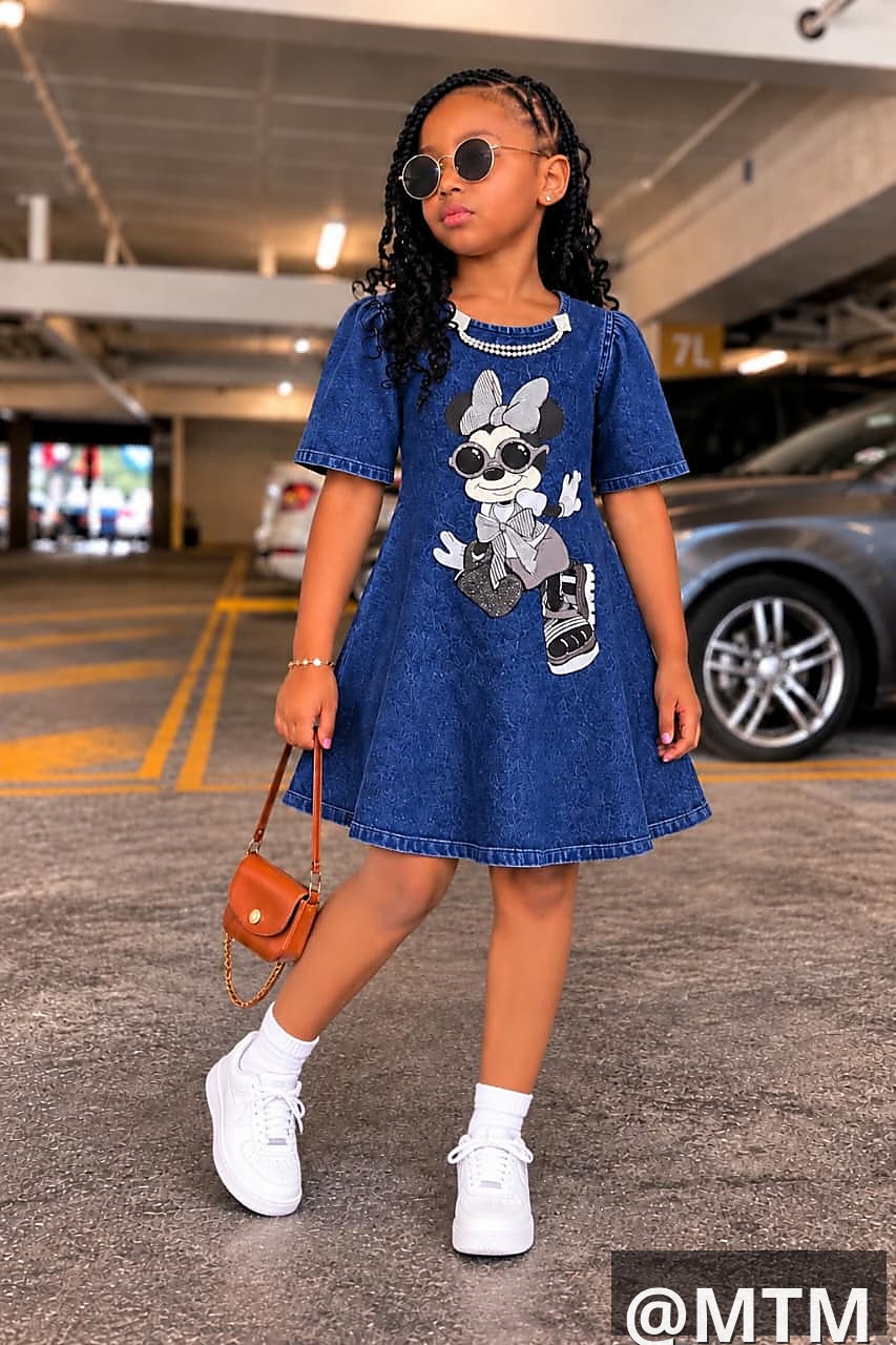 Classy shift denim dress