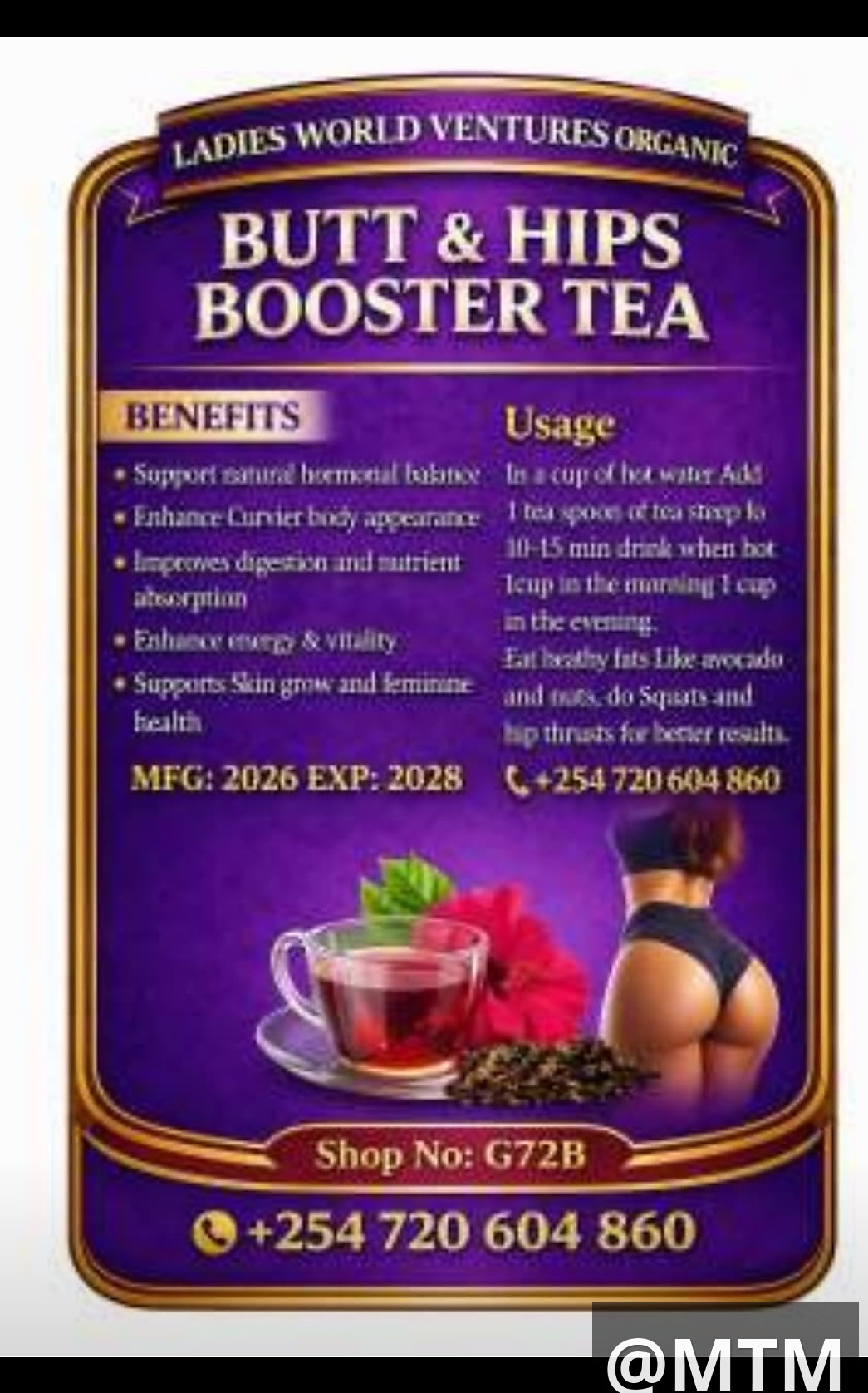 Butt Hips Booster Tea and Tablets 