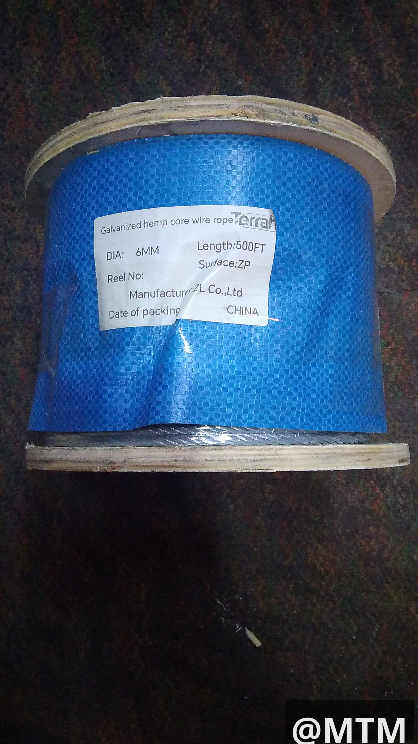 Galvanized, steelcore wirerope