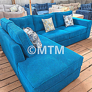 Turquoise blue 💙 L shaped couch 