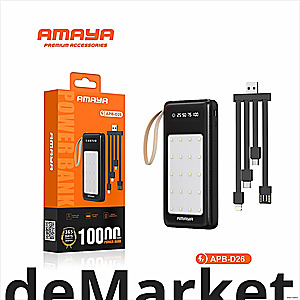 Amaya Power Bank 10000MAH With 3 CABLES